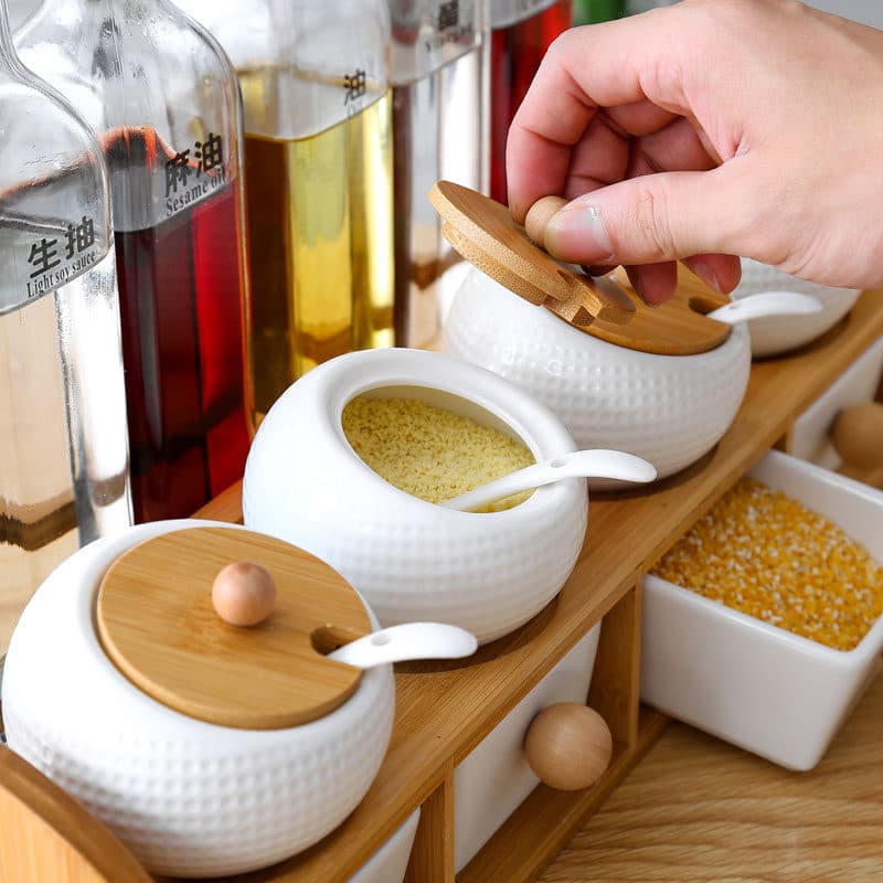 調味料ラック 液体調味料と薬味入れの多機能調味料ラック